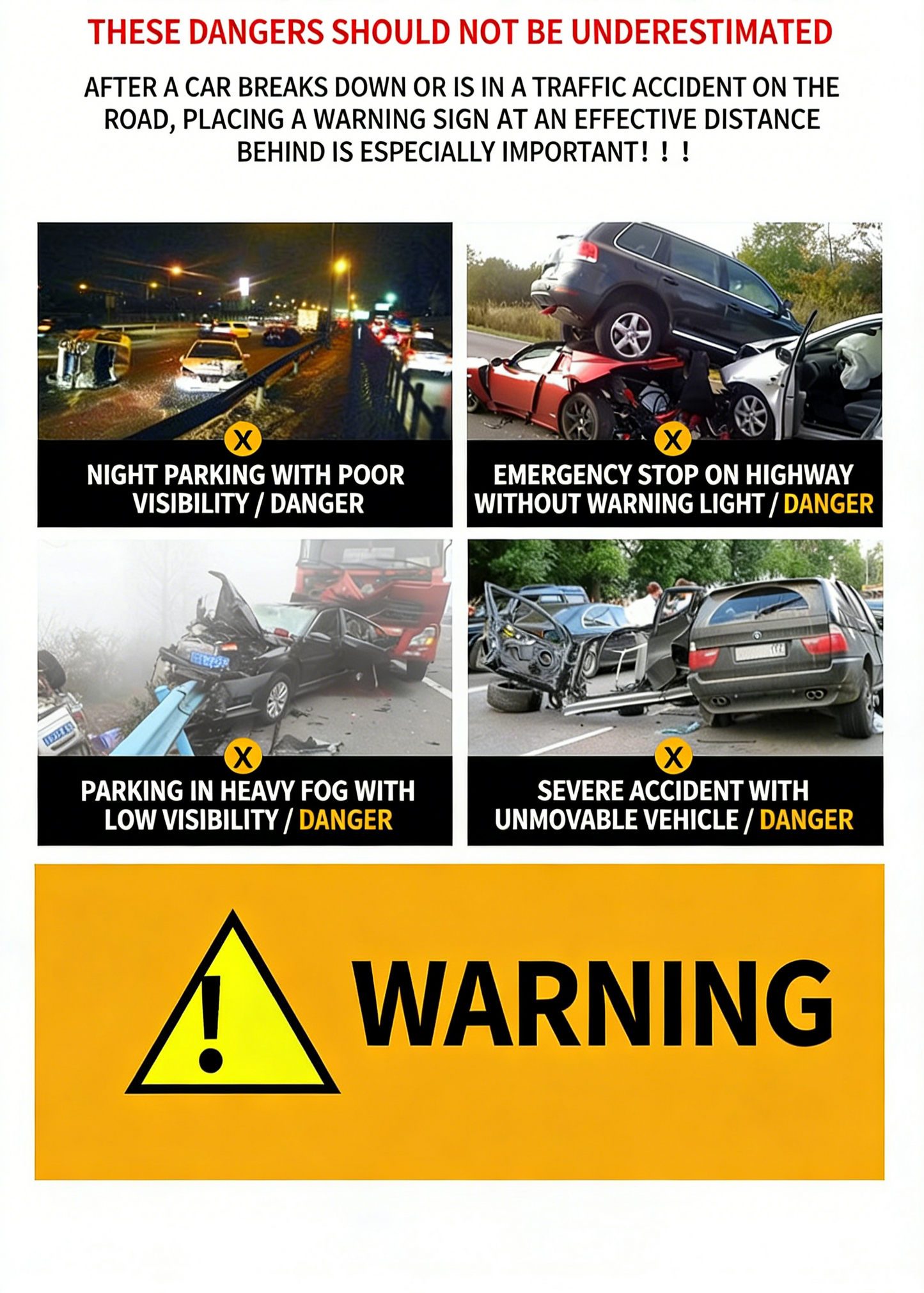**Car LED Lighting Tripod Warning Sign**