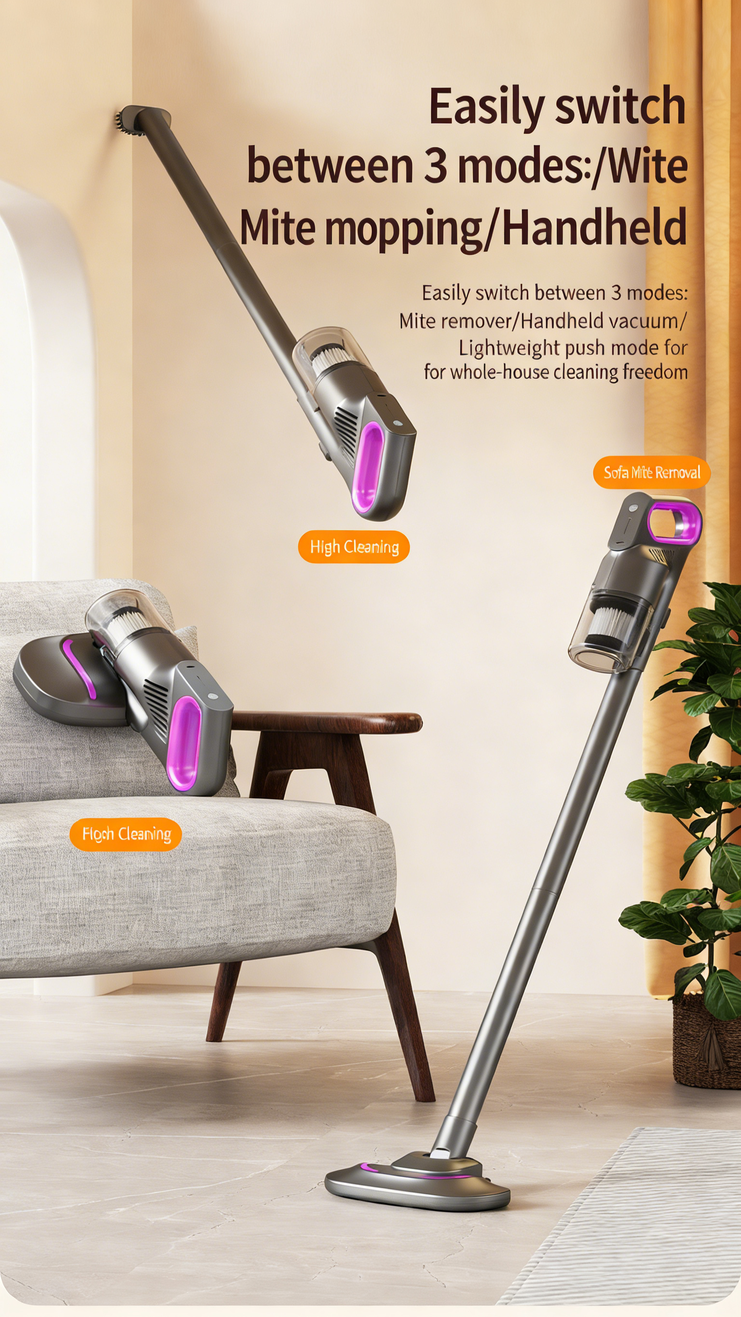 Multifunctional Handheld Mite Remover Vacuum Cleaner