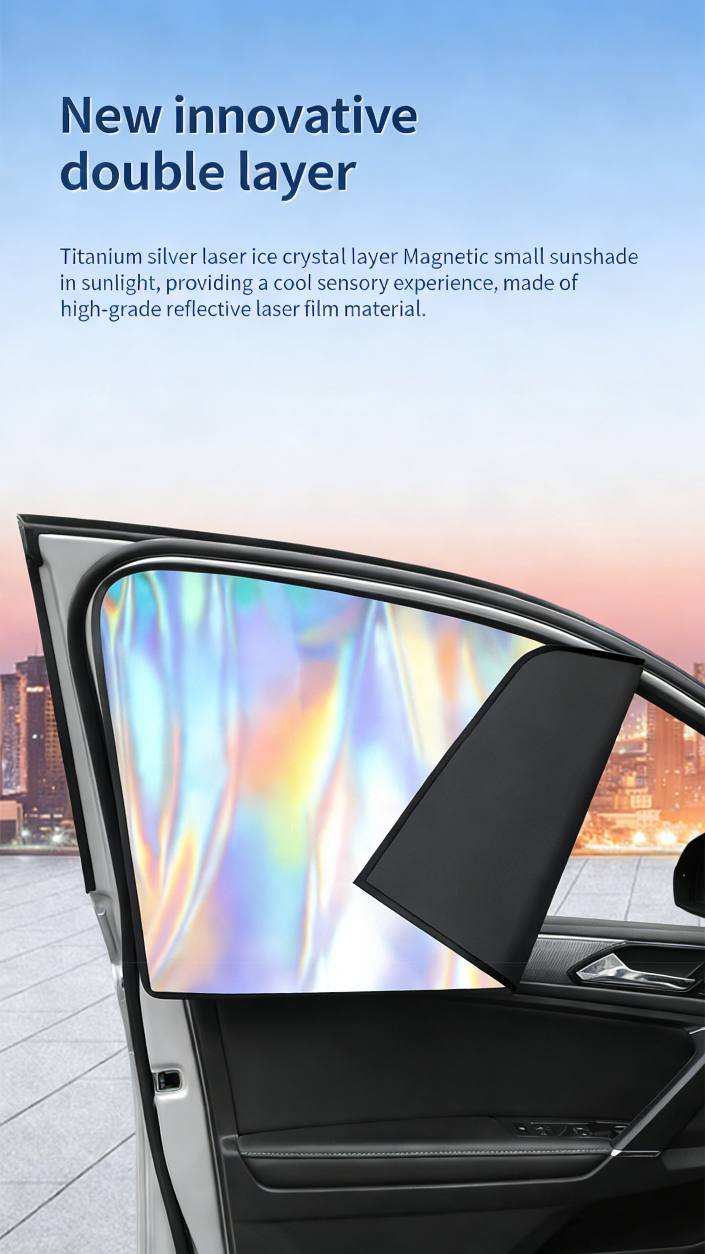 **Laser-Inlaid Magnetic Sunshade Curtain**