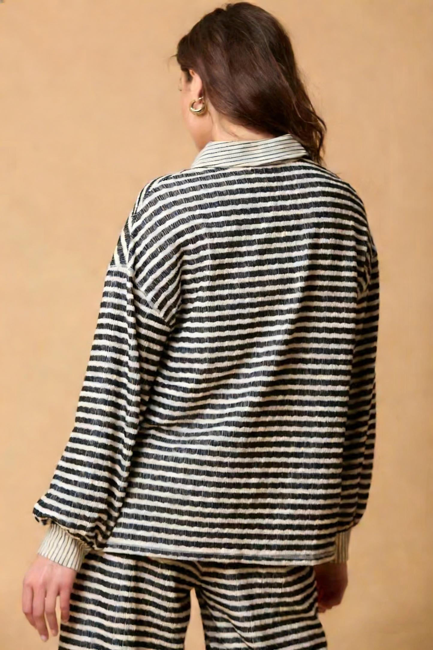 Stylish Striped Casual Two-Piece Set