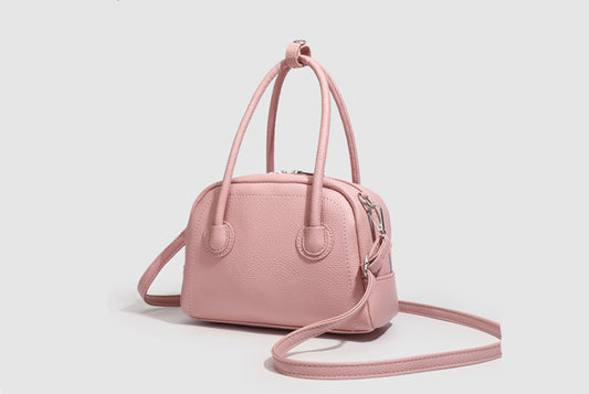 **Stylish Sakura Pink Small Square Crossbody Commuter Bag**
