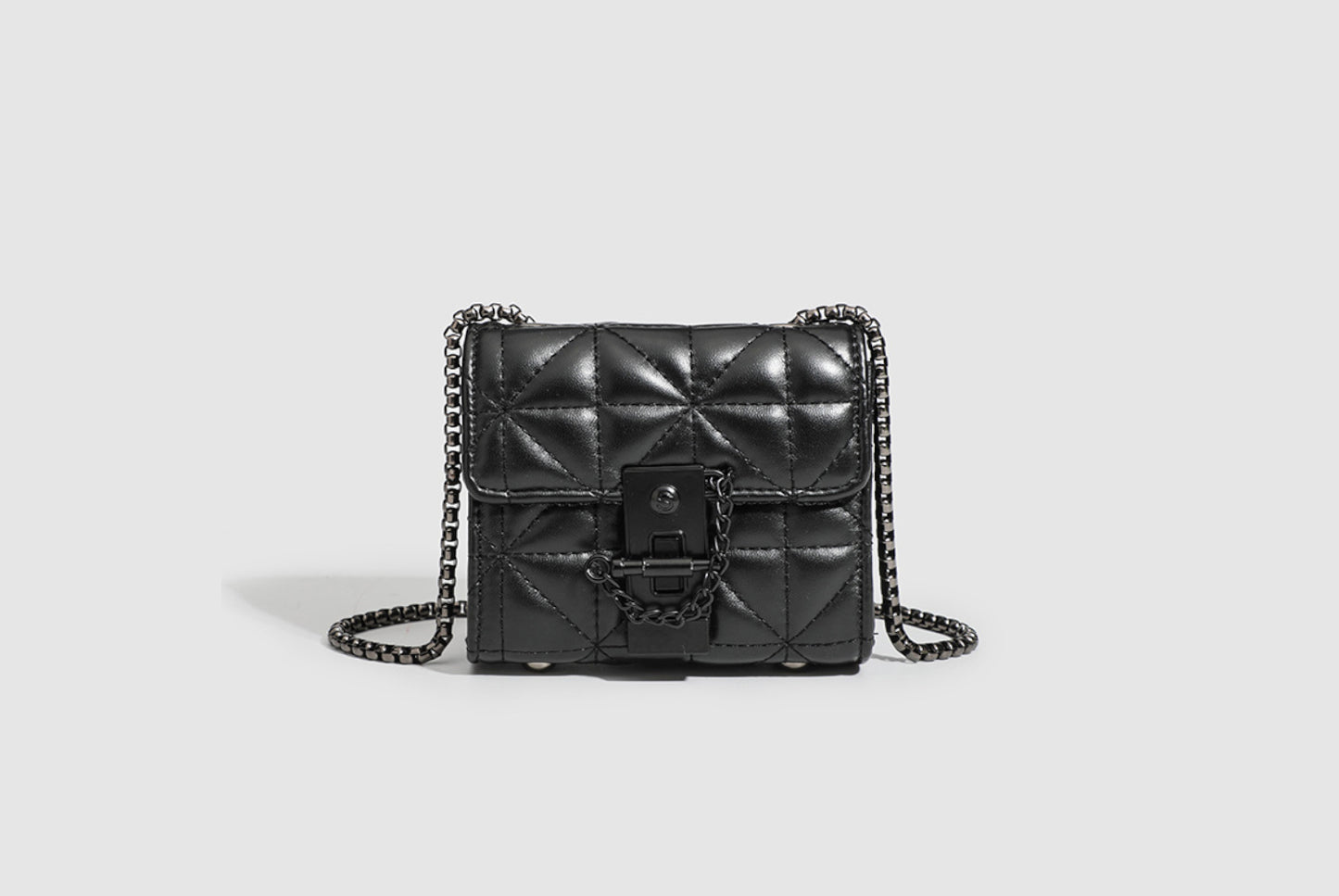 High-End Diamond-Quartz Chain Mini Bag