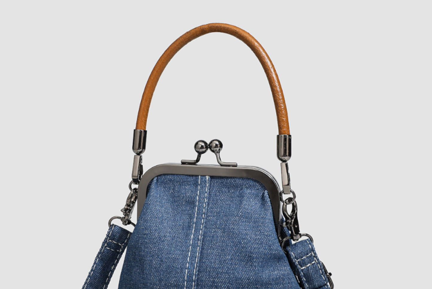 Denim Clip-On Crossbody Handbag