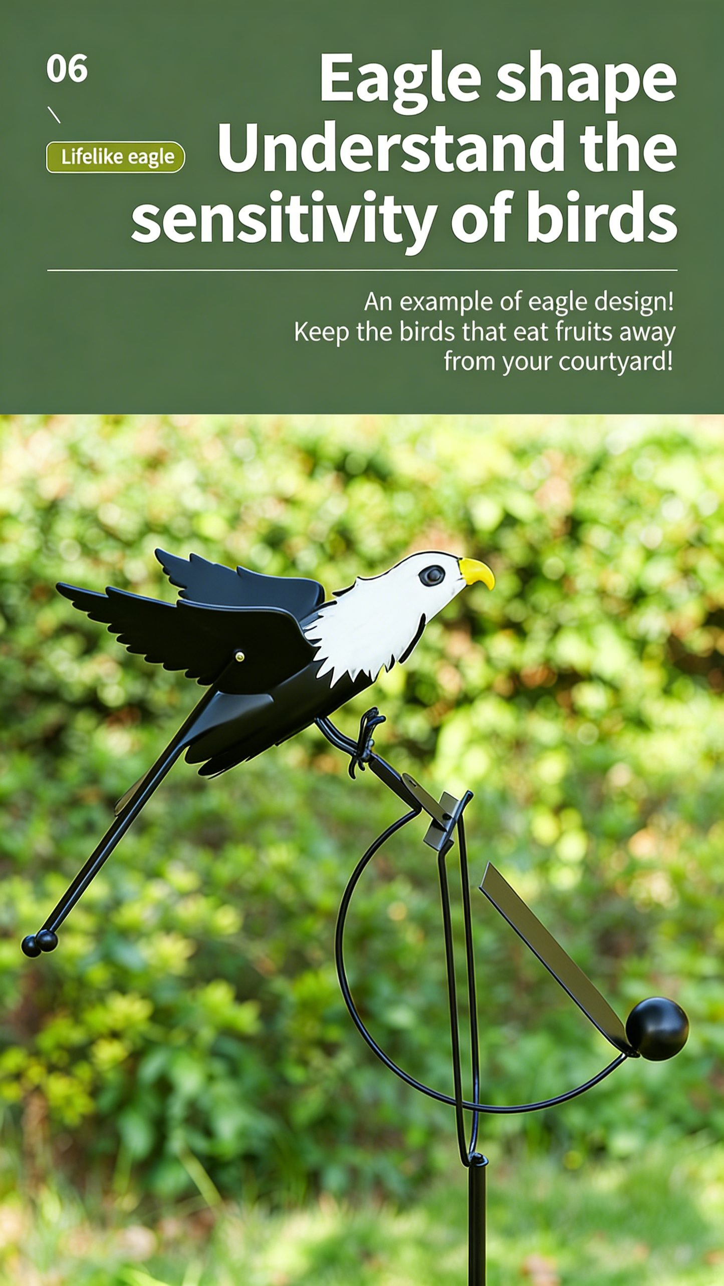 **Eagle Bird Repeller Simulated Iron Weather Vane**