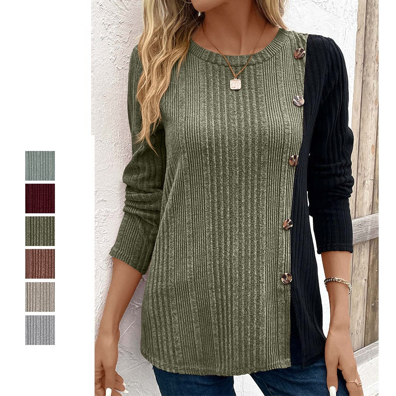 Women's Color-Blocked Long Top