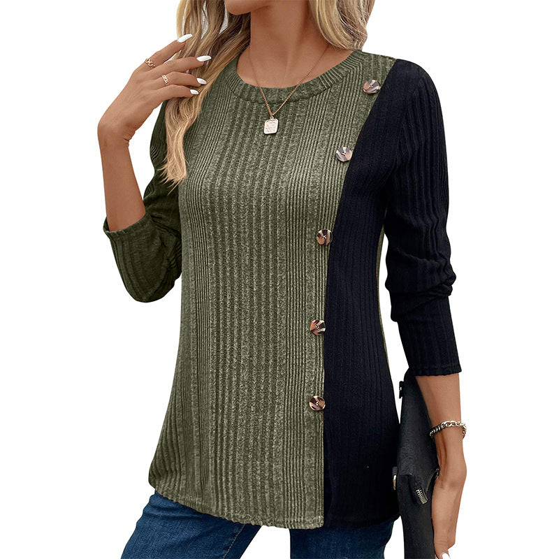 Women's Color-Blocked Long Top