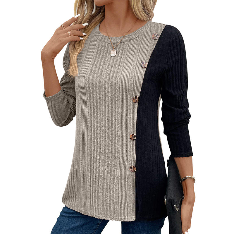 Women's Color-Blocked Long Top