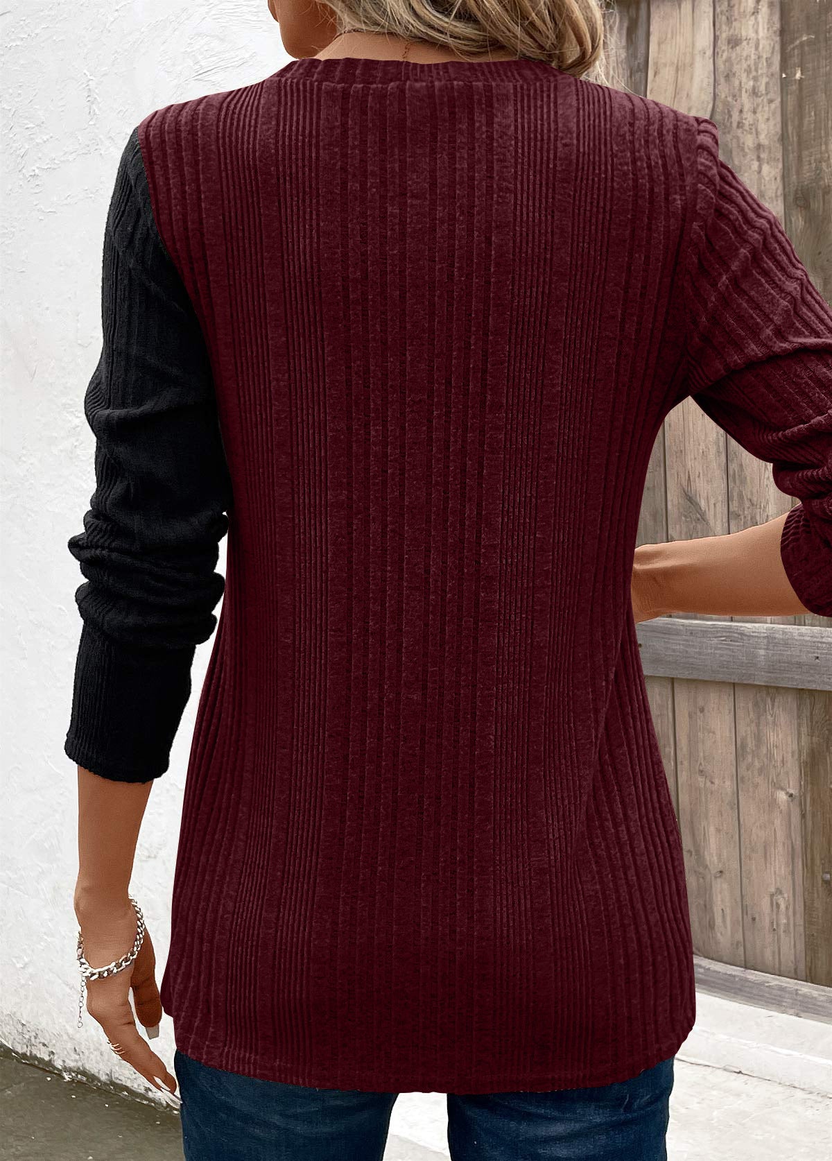 Women's Color-Blocked Long Top