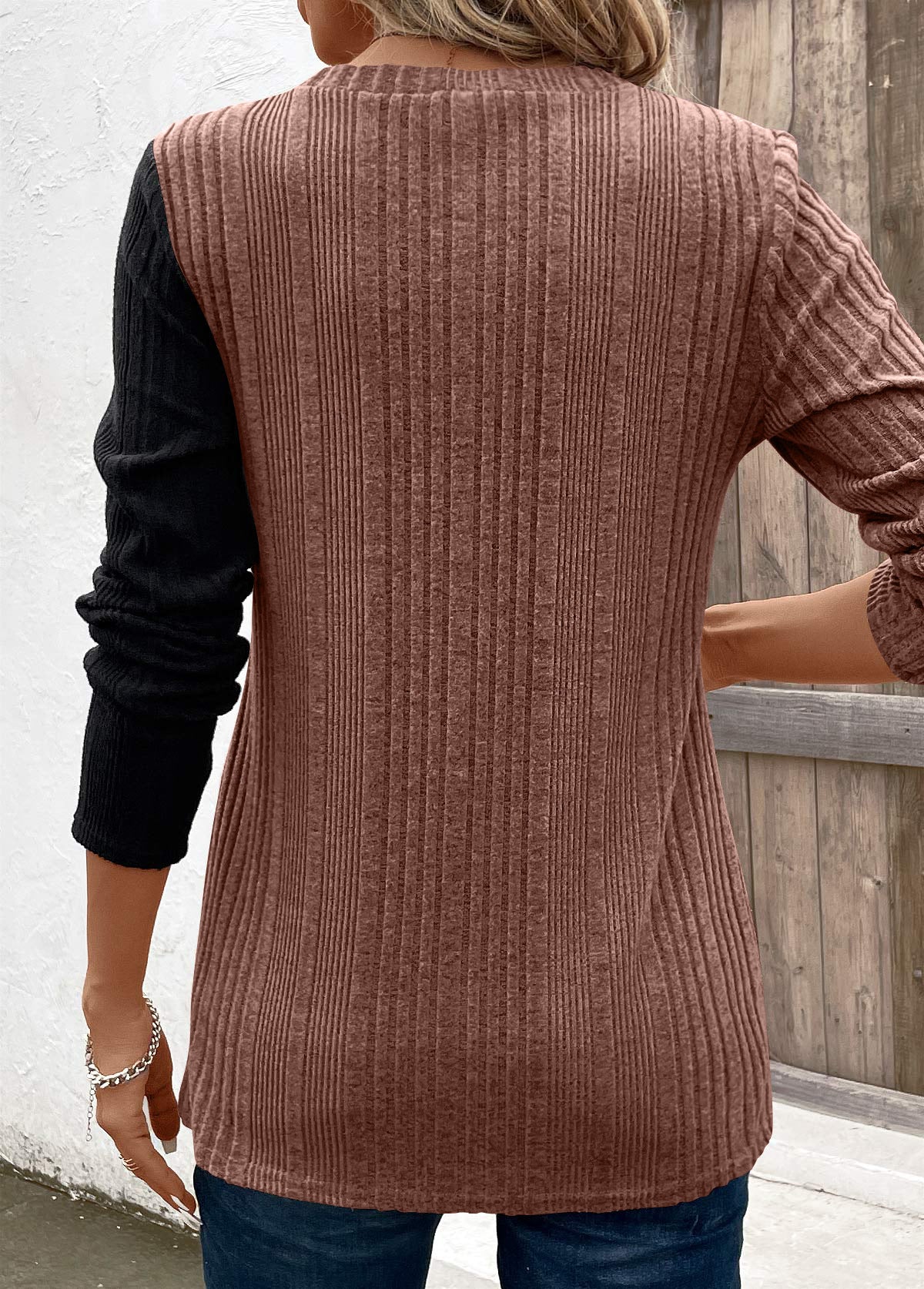 Women's Color-Blocked Long Top