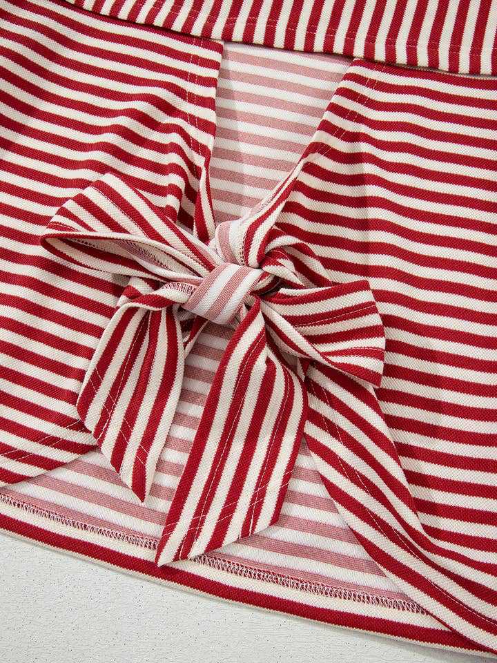 Women's Round Neck Striped Knit Top