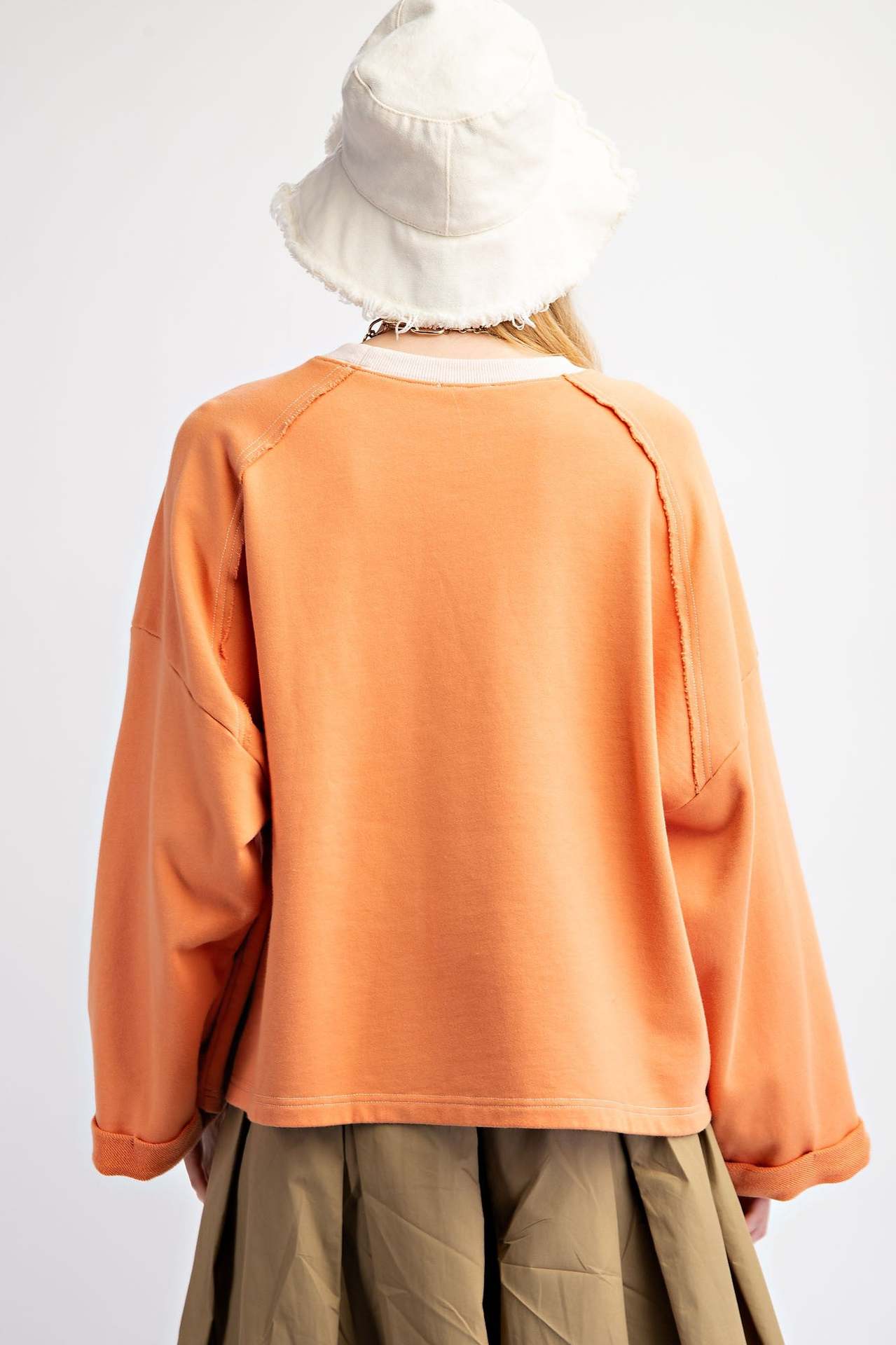 Women's Color-Blocked Floral Appliqué Sweatshirt