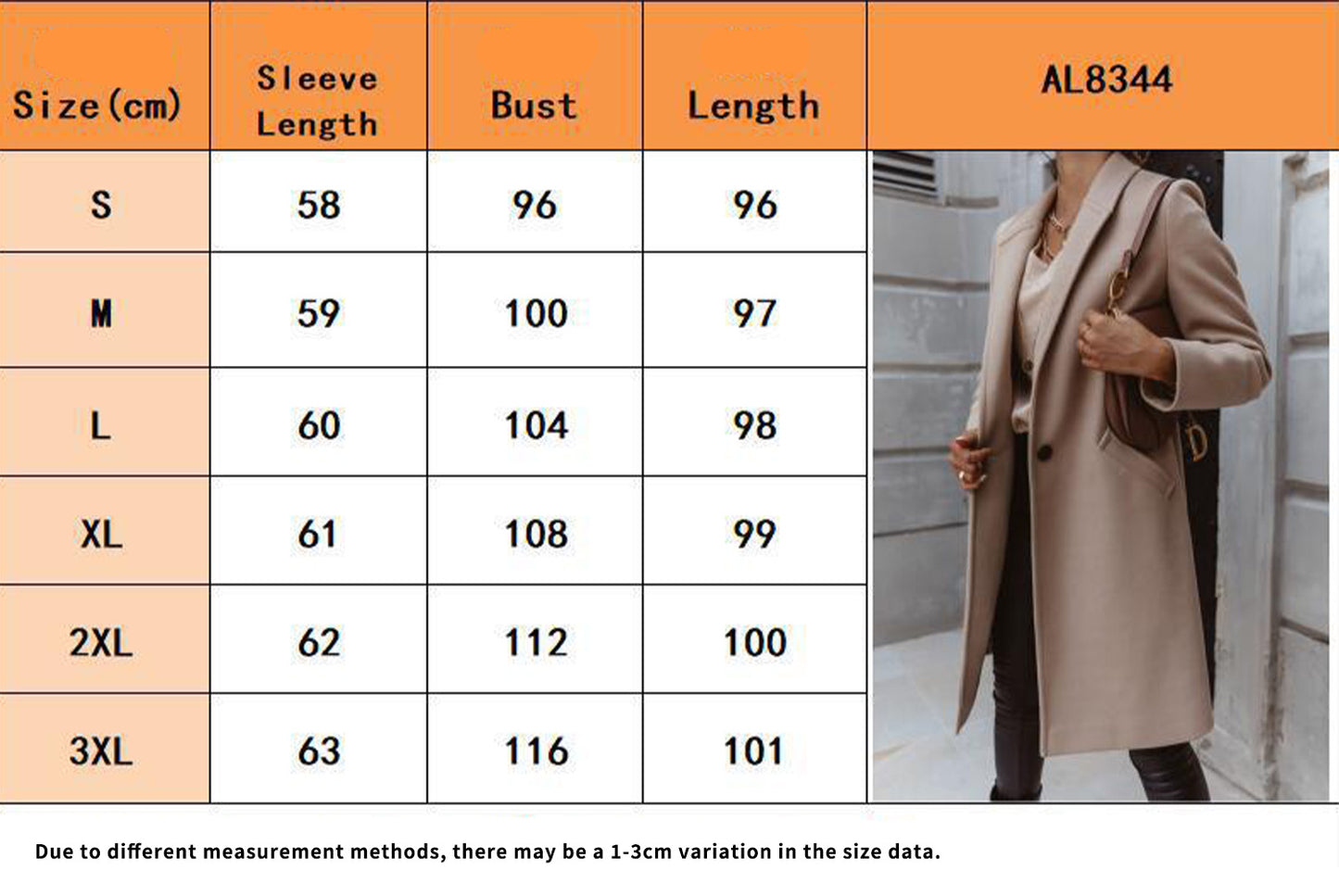Solid Color Lapel Wool Coat