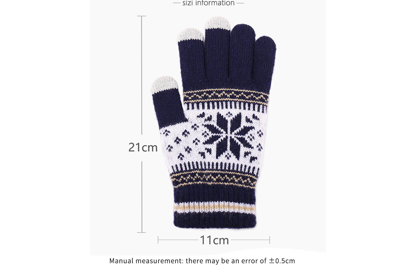 Knitted Snowflake Touchscreen Gloves
