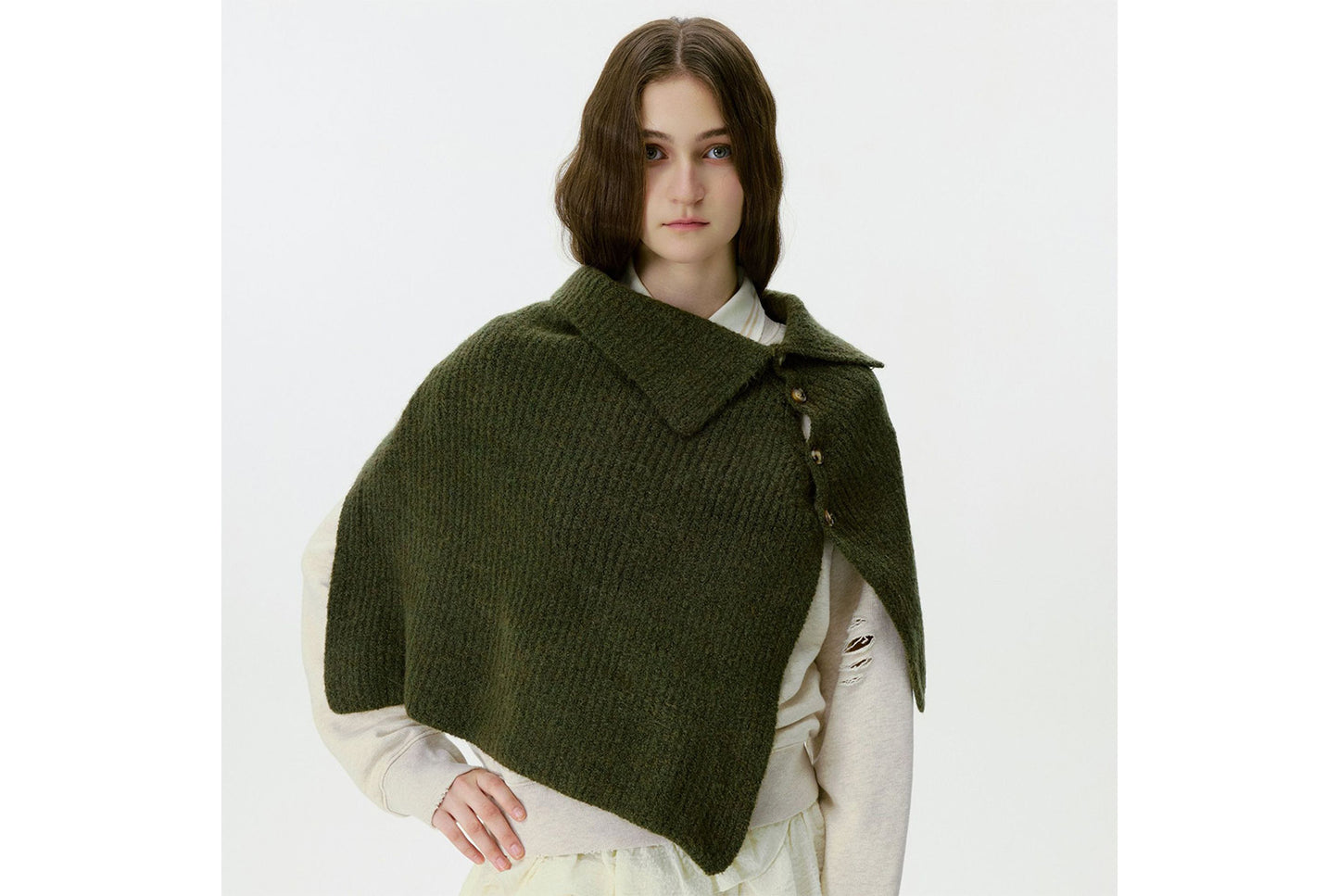 Knitted Button-Down Shawl