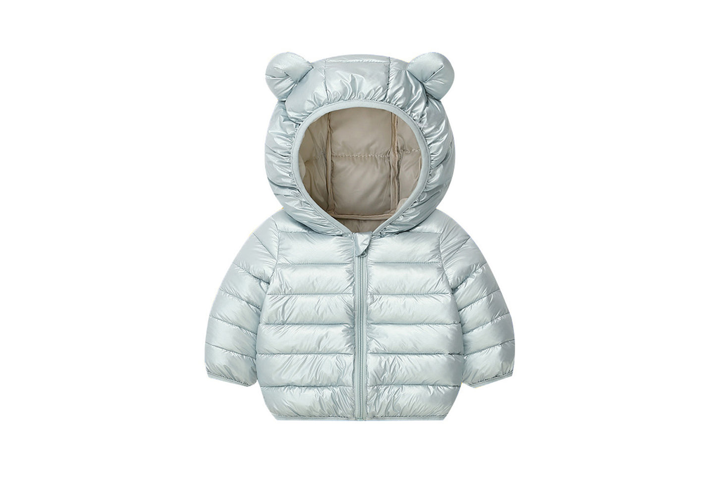 Children's Solid Color Ear-Shaped Cotton Jacket
