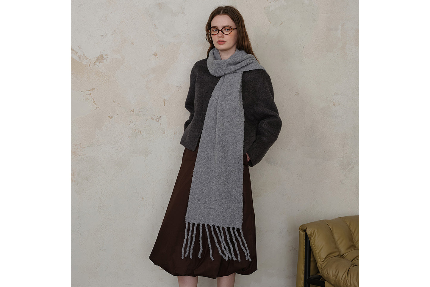80% Wool Tassel Scarf