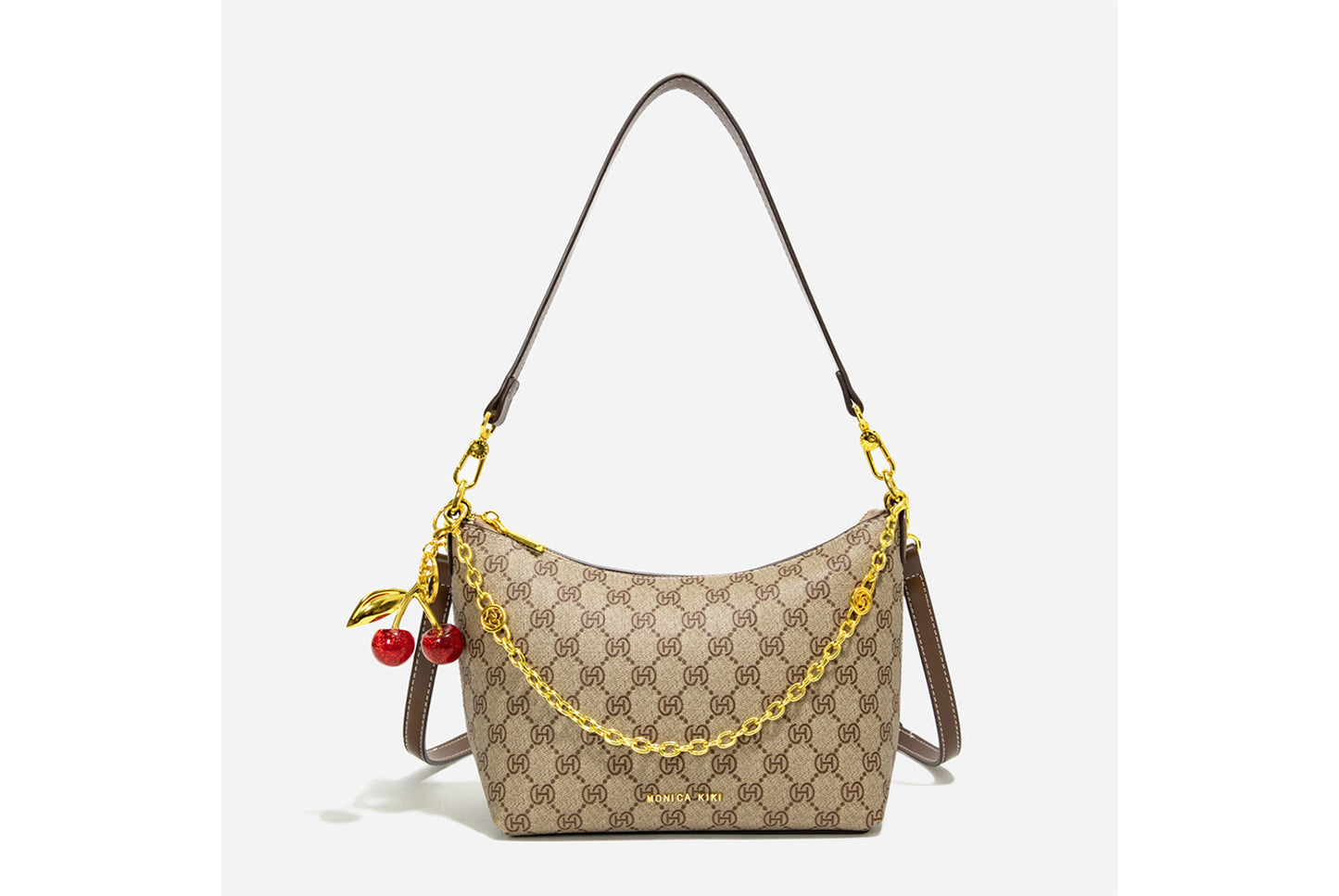 **Chain Monogram Canvas Shoulder/Underarm Tote Bag**