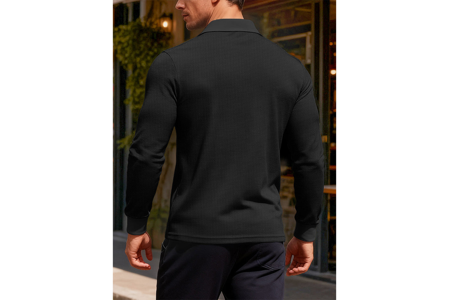 Men's Waffle Knit Polo Shirt