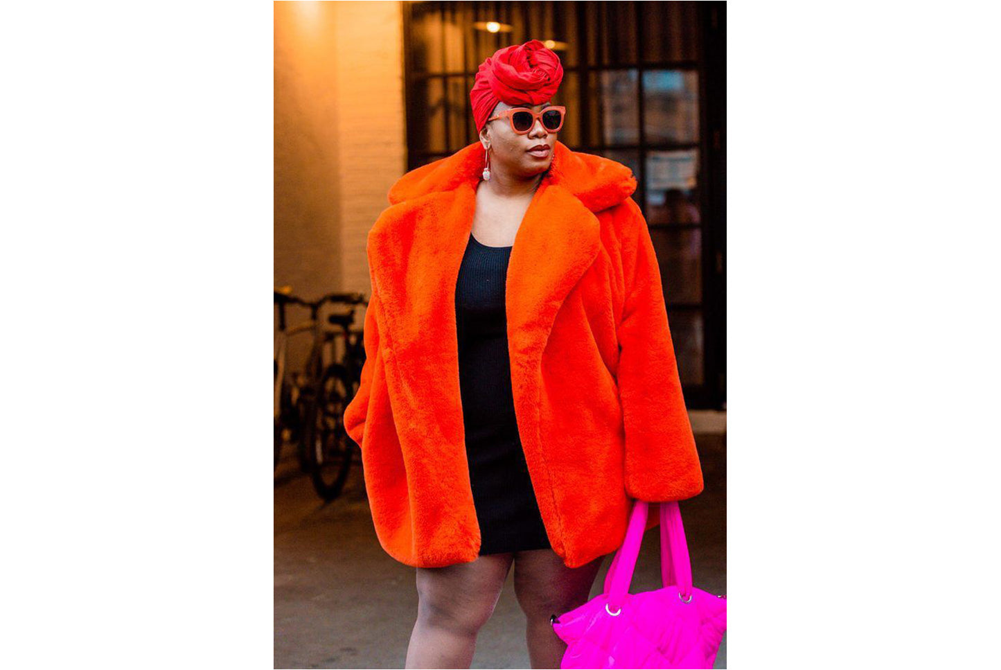 Long Fashionable Faux Fur Coat