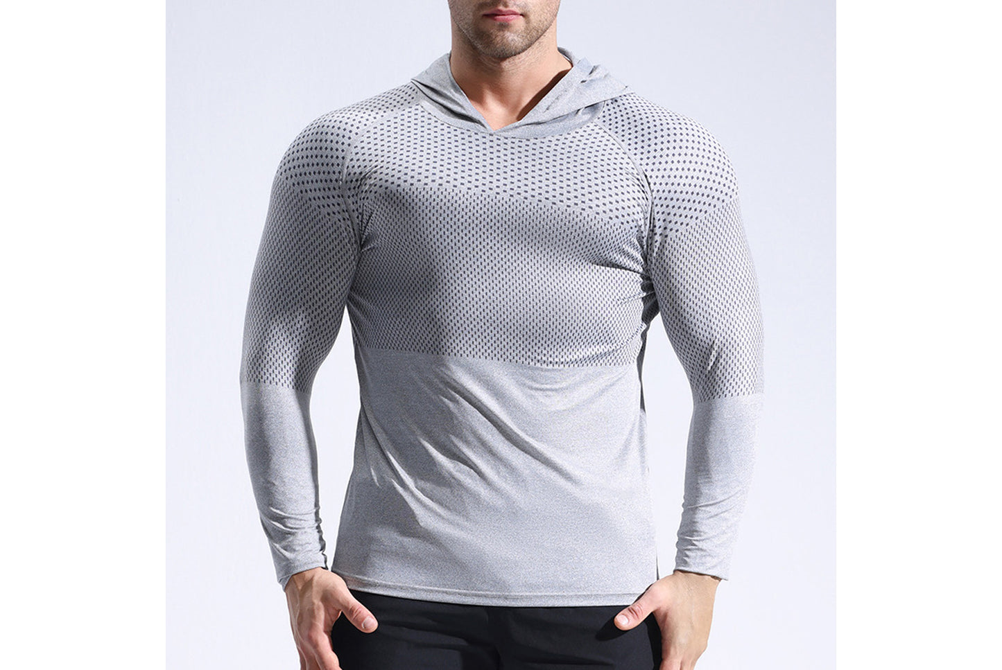 Tight-Fitting Long-Sleeve Sports Shirt