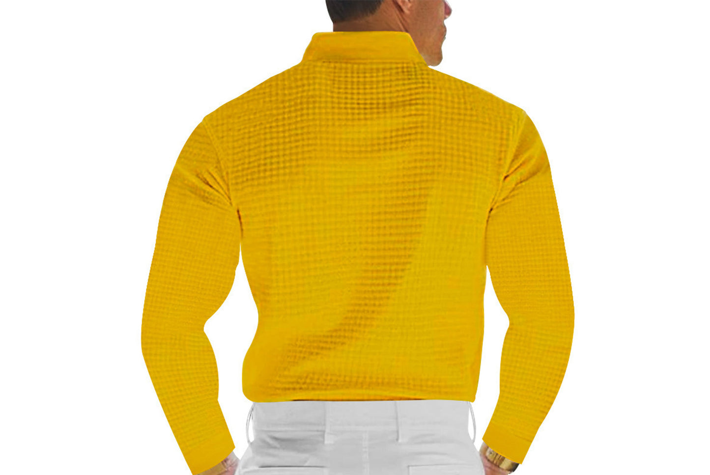 Men's Waffle Knit Polo Shirt