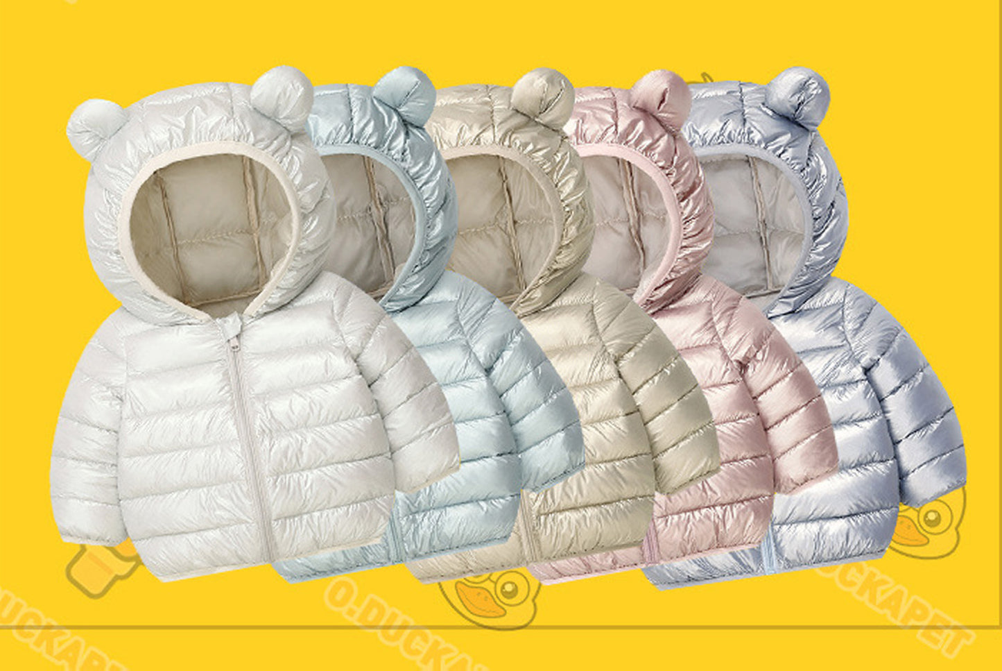 Children's Solid Color Ear-Shaped Cotton Jacket