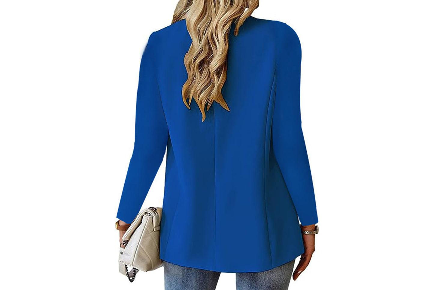 **Women's Long-Sleeved Solid Color Cardigan Blazer**