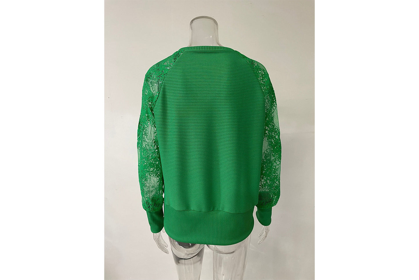 **Women's V-Neck Lace Knit Top, Loose and Casual**