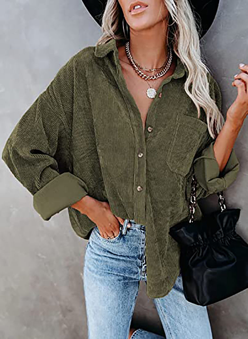 British Style Striped Shirt Jacket