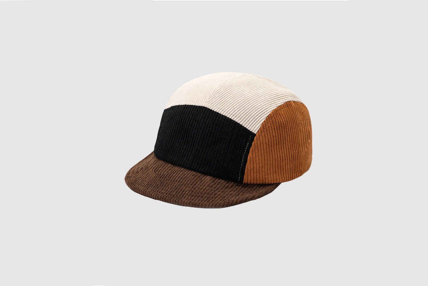 Corduroy Color-Blocked Five-Patch Cap, 2-Pack