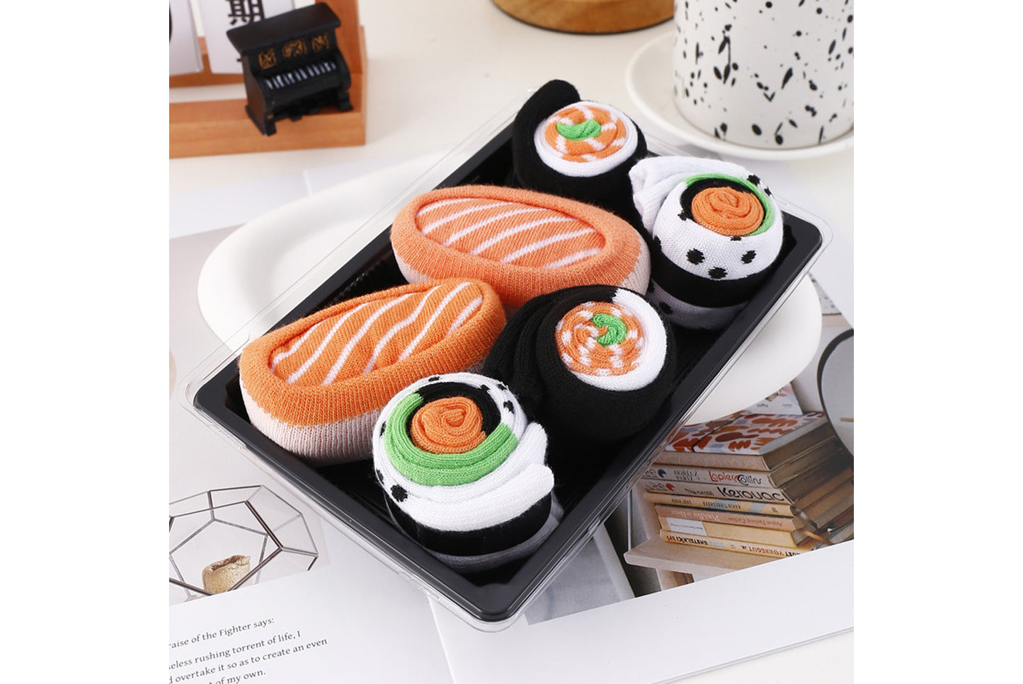 Salmon Sushi Socks Women's 5-Pair Gift Box Set
