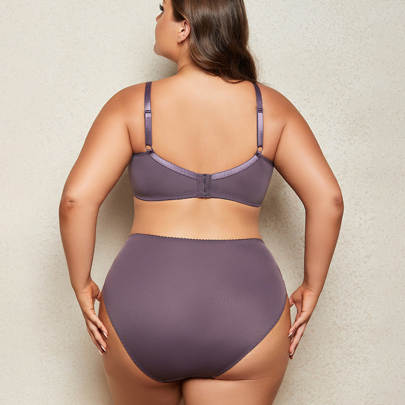 Ultra-thin large size lace bra set