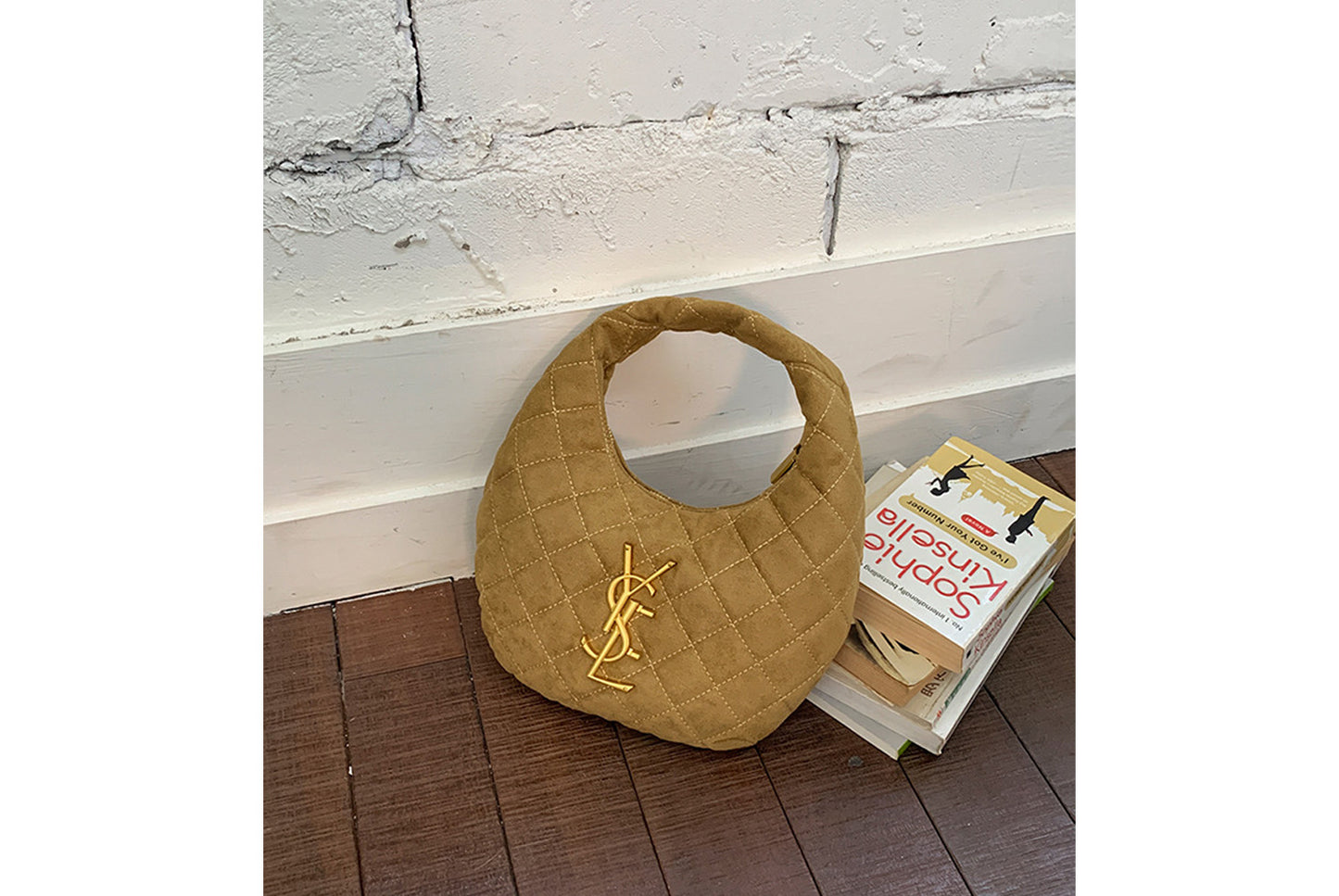 Retro Suede Crescent Bag
