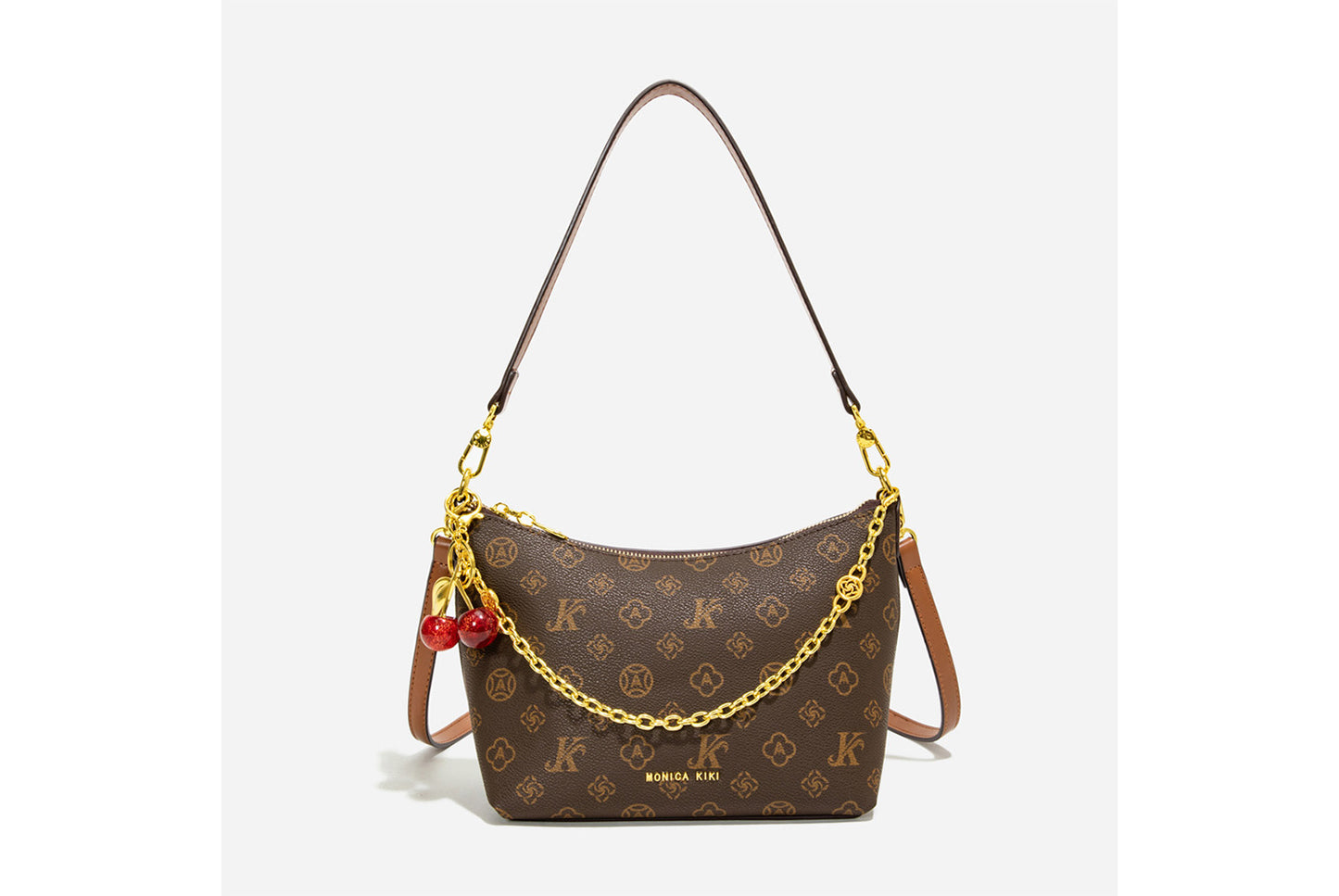 **Chain Monogram Canvas Shoulder/Underarm Tote Bag**