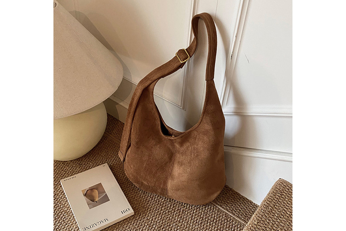 Retro Suede Bucket Bag