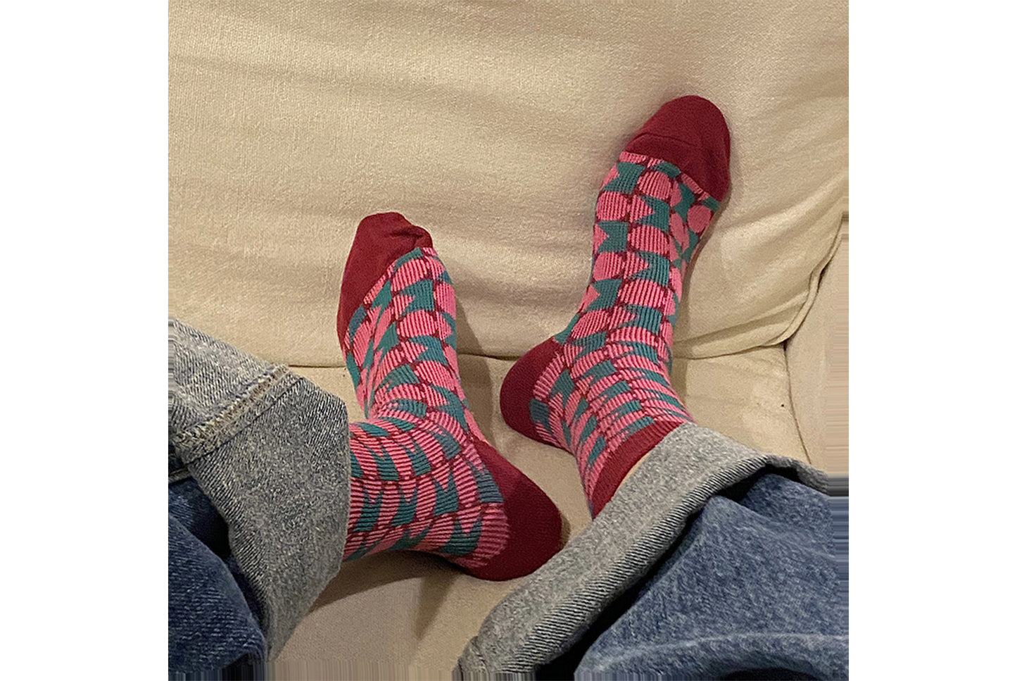 Houndstooth Floral Mid-Calf Socks (3-Pair)