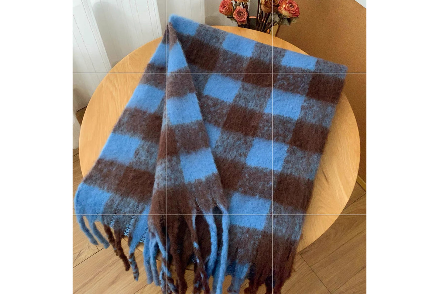 Stylish Color-Blocked Plaid Scarf