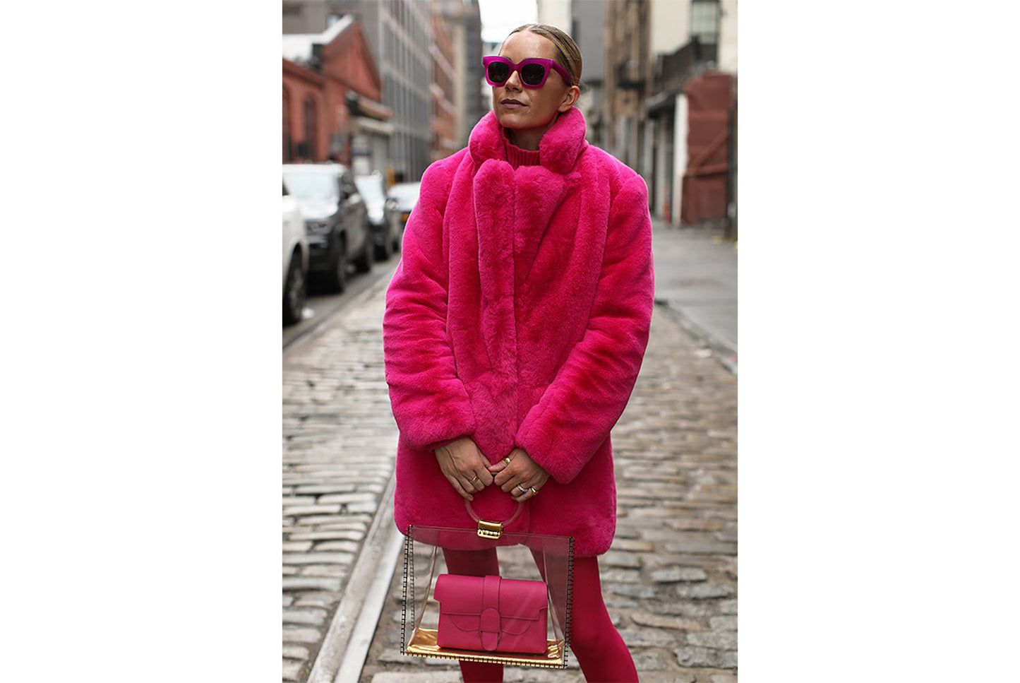 Long Fashionable Faux Fur Coat