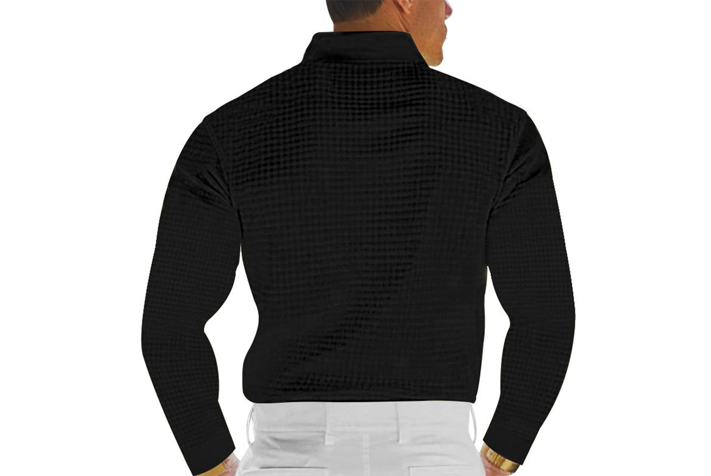Men's Waffle Knit Polo Shirt