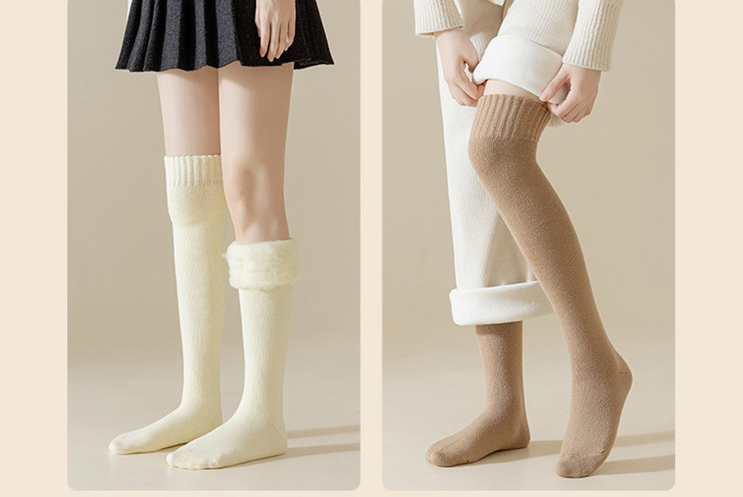 Extra Thick Over-the-Knee Calf Socks(2-Pair Pack)