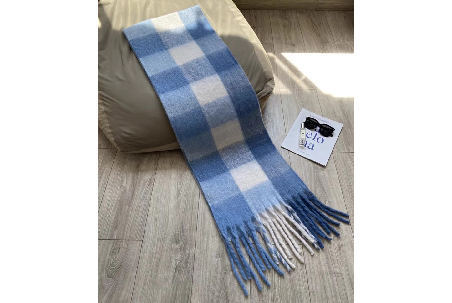 Stylish Color-Blocked Plaid Scarf