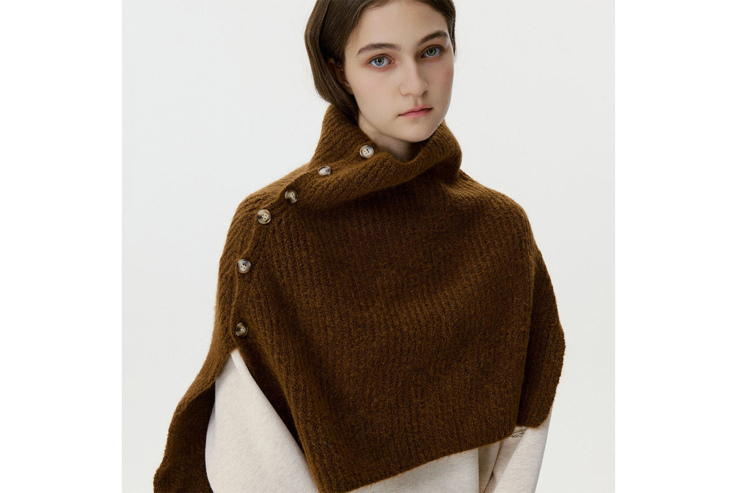 Knitted Button-Down Shawl