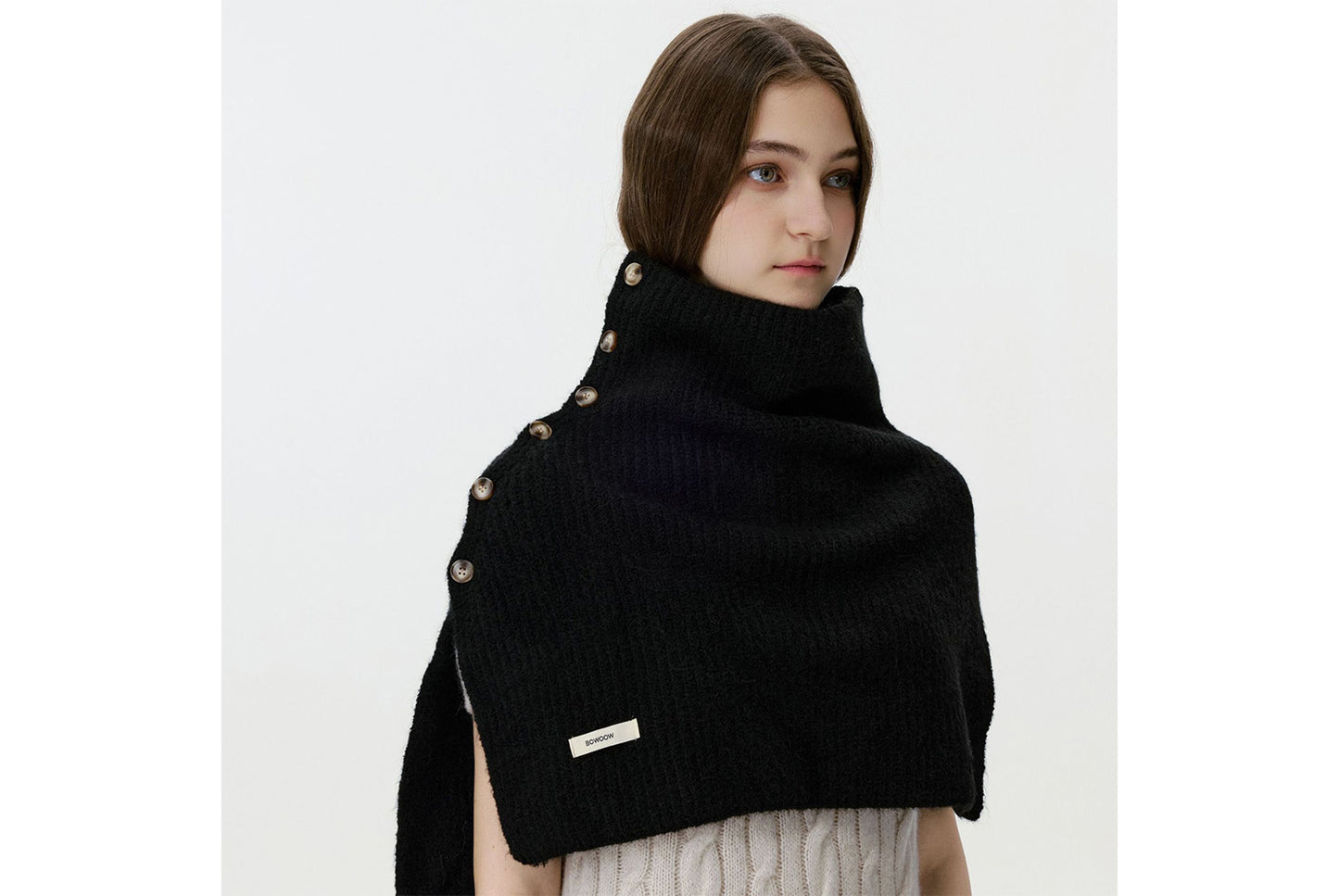 Knitted Button-Down Shawl