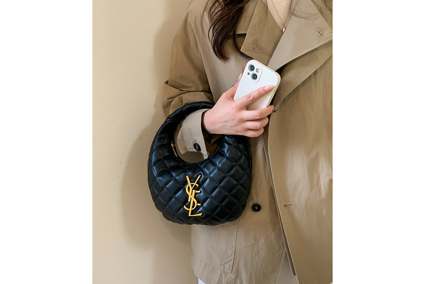 Retro Suede Crescent Bag