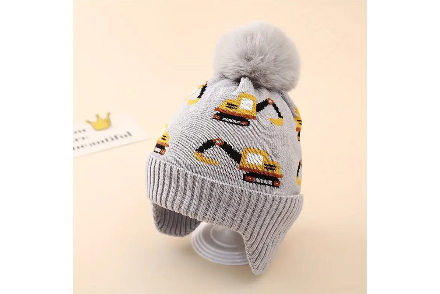 Children's Dinosaur Warm Scarf and Hat Set (Fleece-lined Knit)