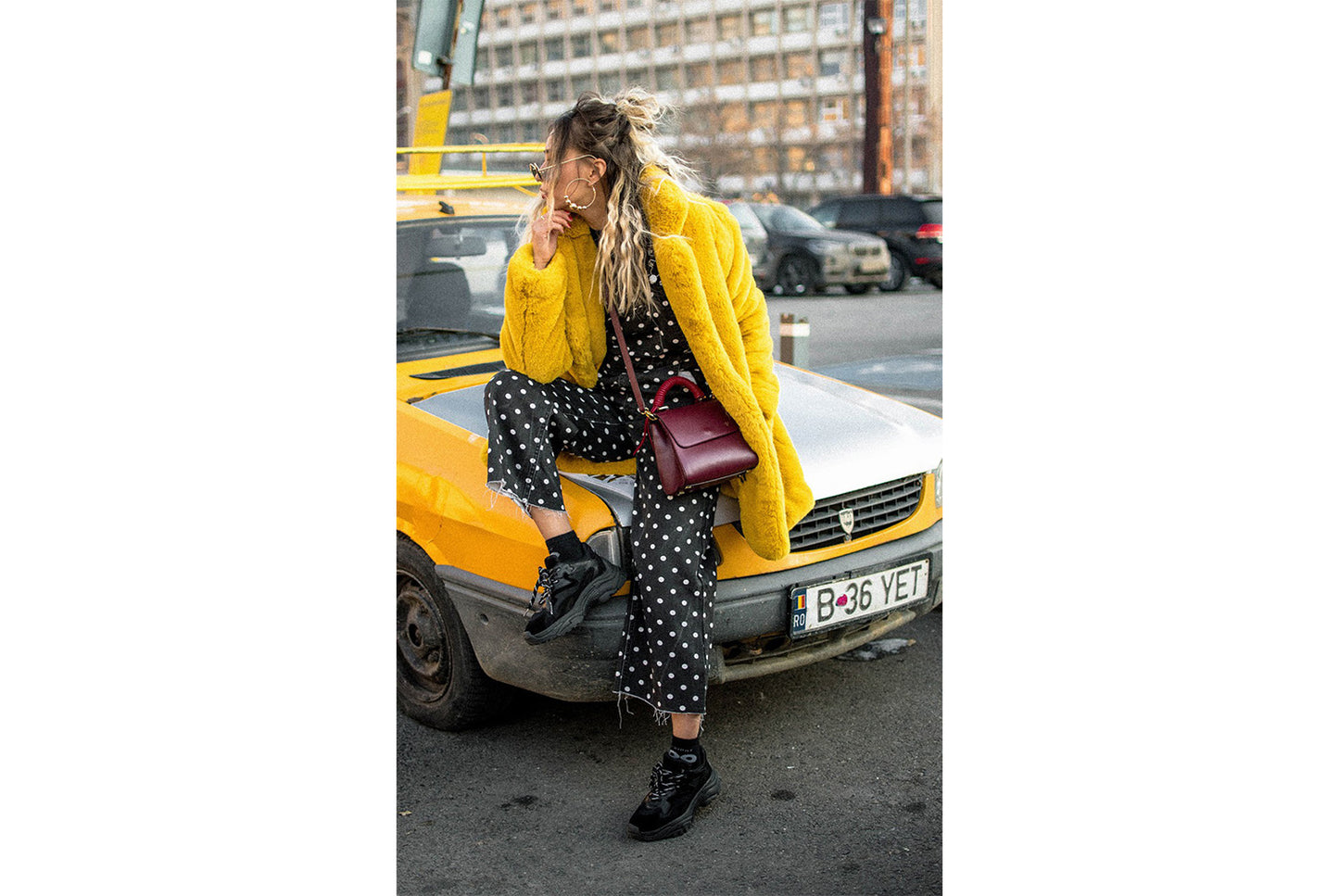 Long Fashionable Faux Fur Coat