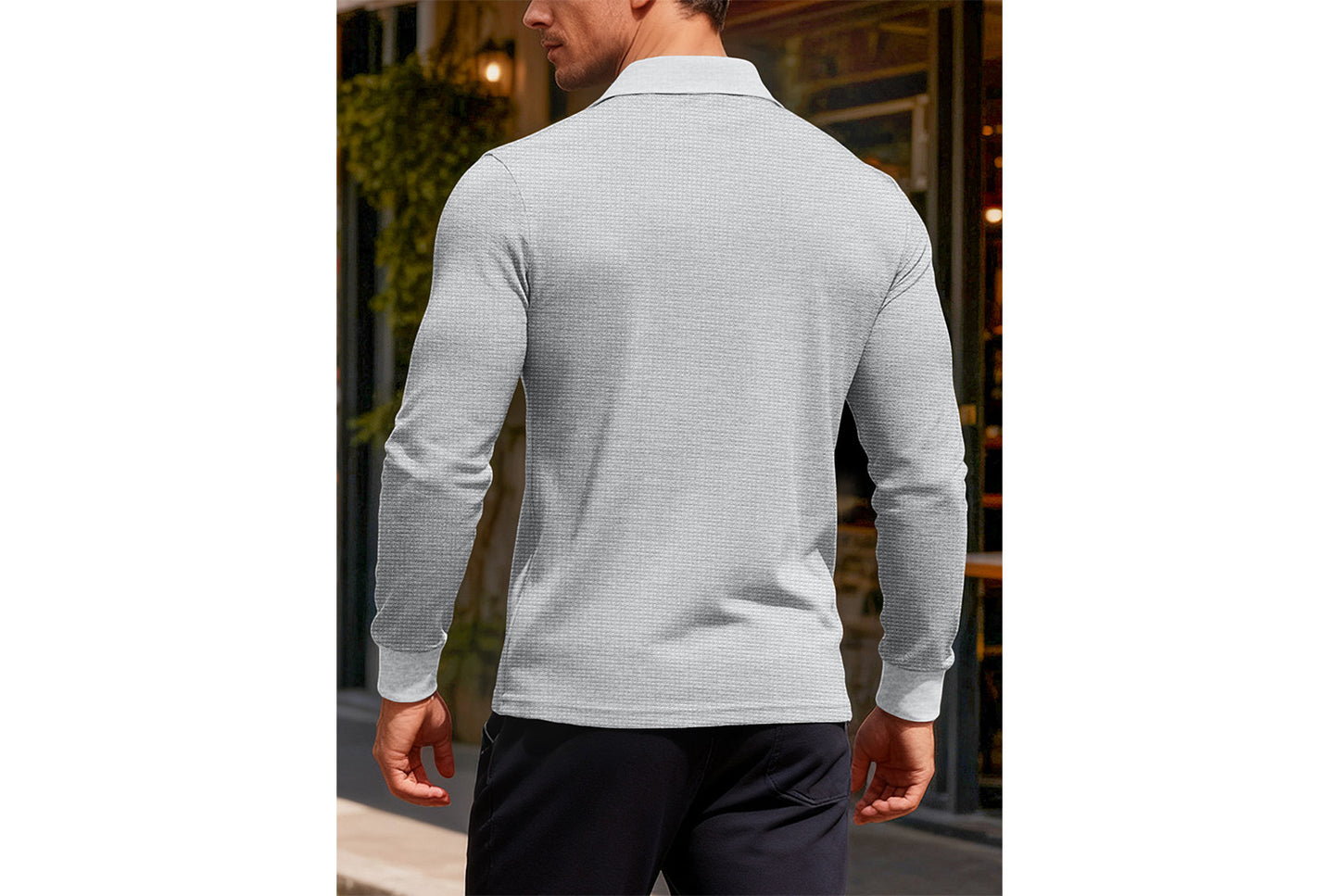 Men's Waffle Knit Polo Shirt