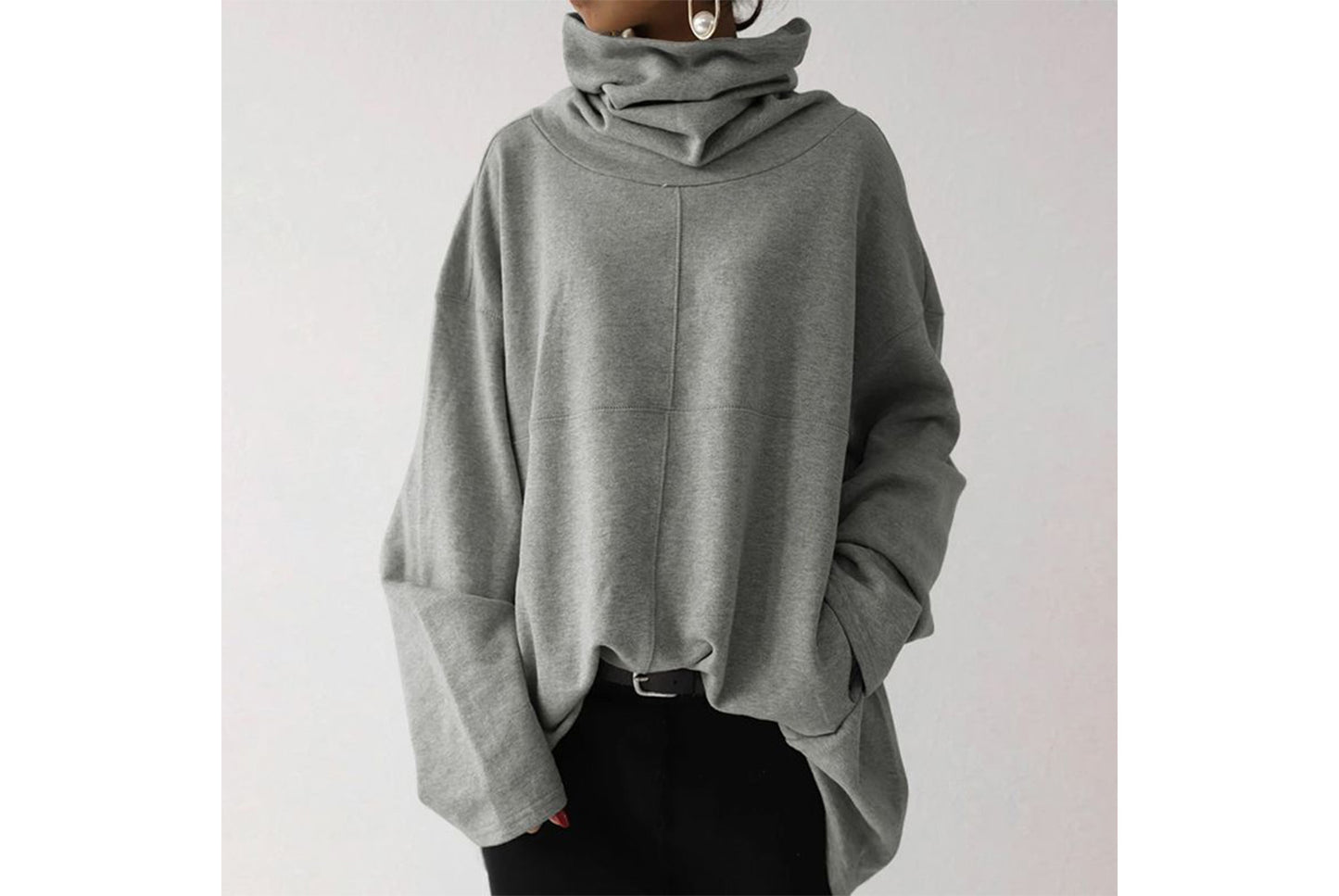 Women's Autumn/Winter High-Neck Pullover Sweatshirt