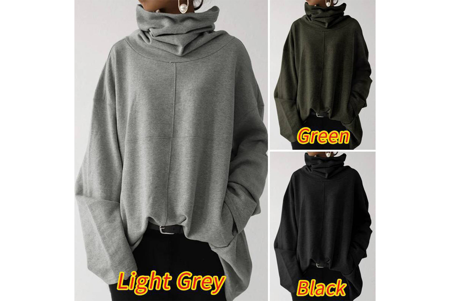 Women's Autumn/Winter High-Neck Pullover Sweatshirt
