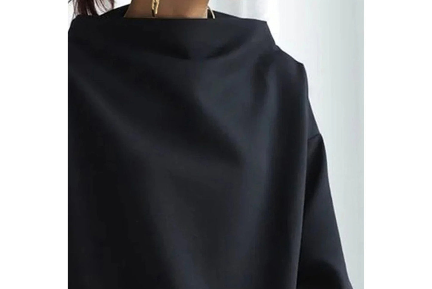 Women's High-Neck Loose-Fitting Pullover Sweatshirt